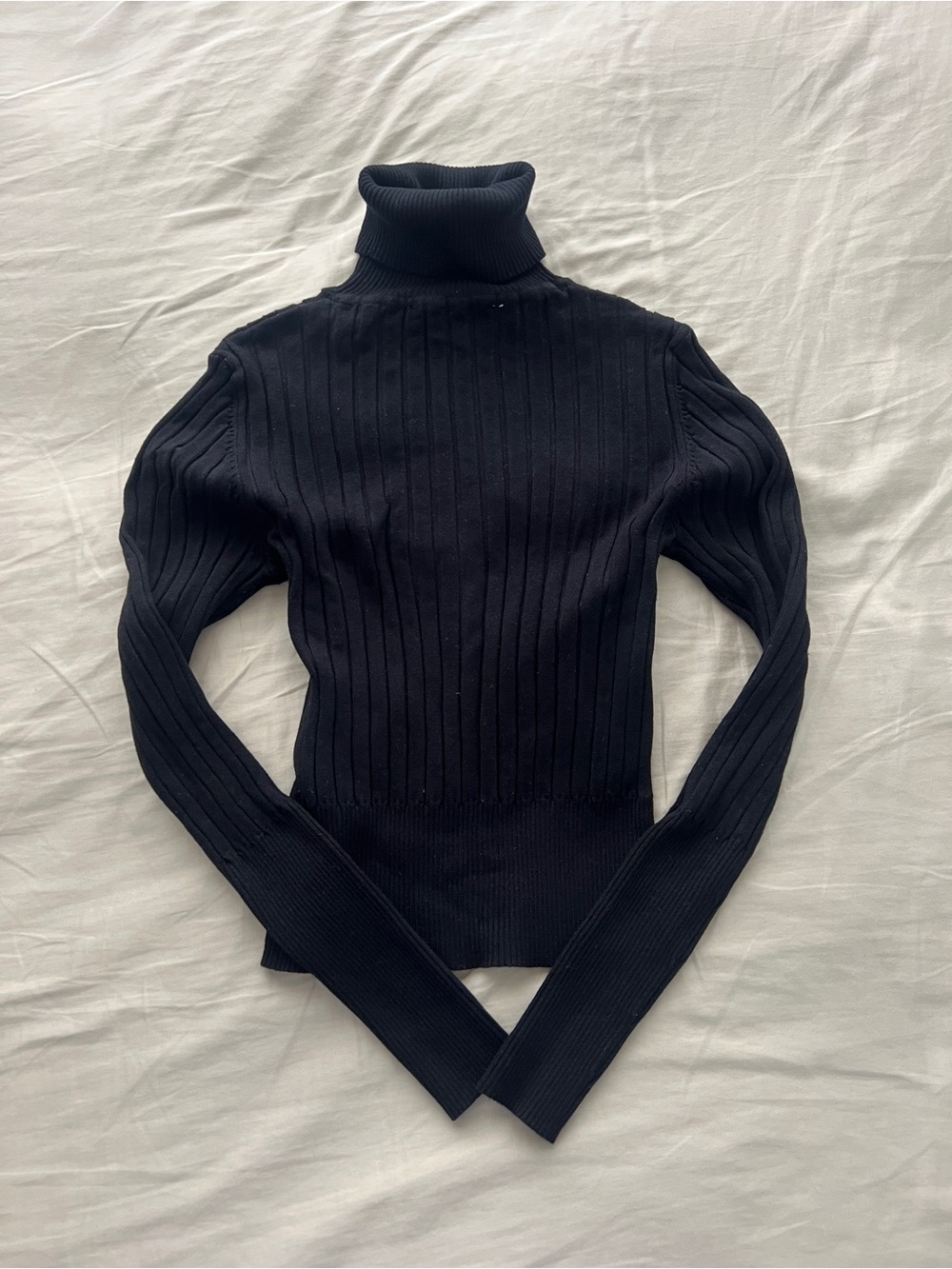 Zara Black Ribbed Turtleneck Sweater